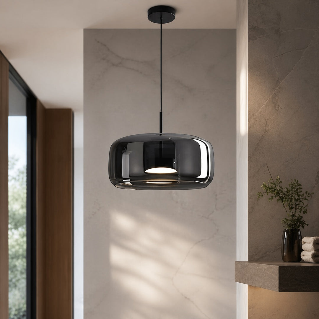 Modern Hand-Blown Glass Multi-Shade Pendant Light