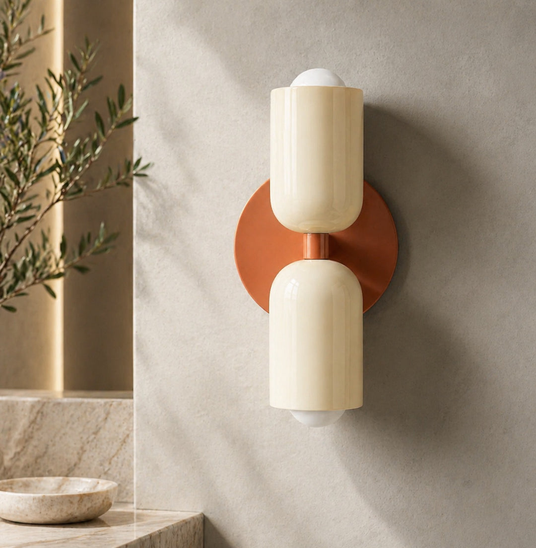 Modern Nordic Wall Light Wall Mounted Double Head Painted Iron Dimmable E26 LED Compatible