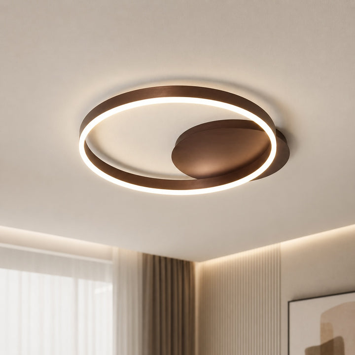 Modern LED Ceiling Light Flush Mount Aluminum Multi-Ring Design for Bedroom Living Room