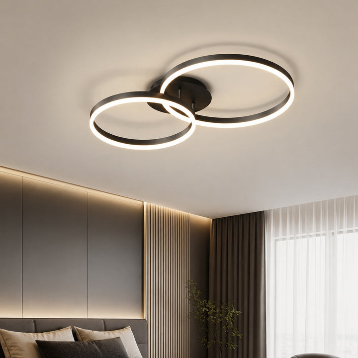 Modern LED Ceiling Light Flush Mount Aluminum Multi-Ring Design for Bedroom Living Room