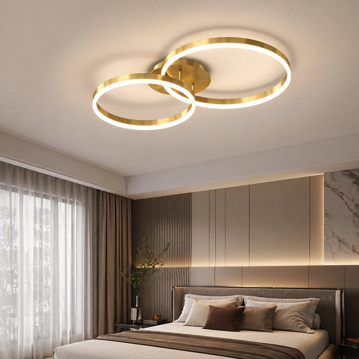 Modern LED Ceiling Light Flush Mount Aluminum Multi-Ring Design for Bedroom Living Room