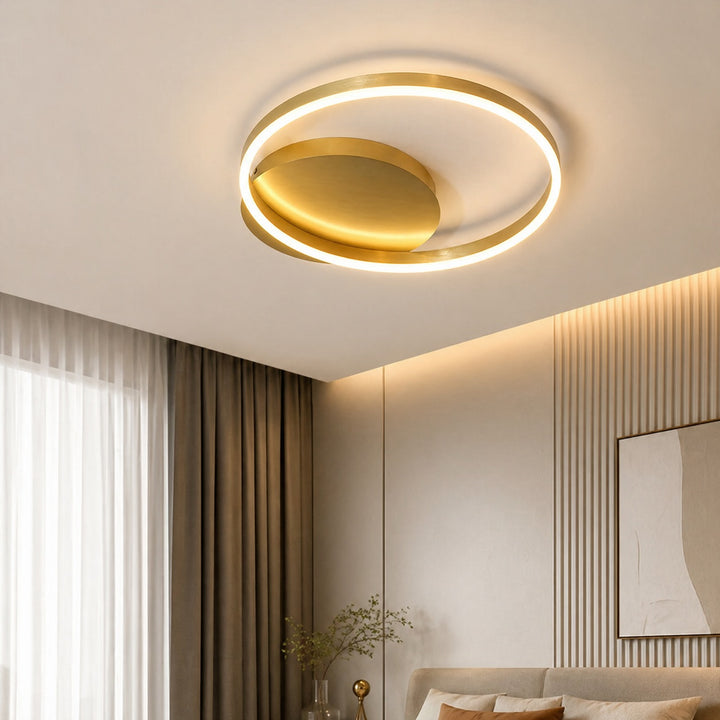 Modern LED Ceiling Light Flush Mount Aluminum Multi-Ring Design for Bedroom Living Room