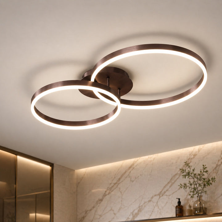 Modern LED Ceiling Light Flush Mount Aluminum Multi-Ring Design for Bedroom Living Room