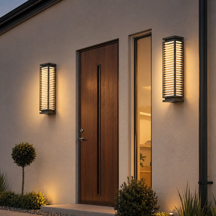 Modern Black Outdoor Wall Light Waterproof Cubical Stainless Steel LED Sconce for Exterior Use