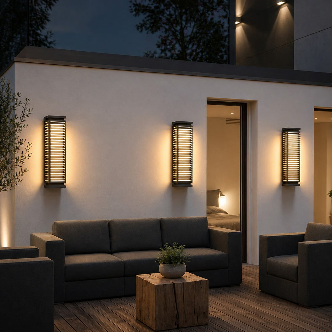 Modern Black Outdoor Wall Light Waterproof Cubical Stainless Steel LED Sconce for Exterior Use