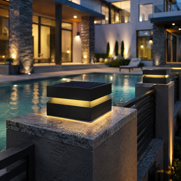 Modern Outdoor Solar Lights Wall Mounted Stainless Steel Waterproof LED 3000K Warm Light