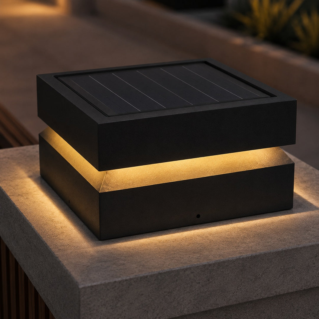 Modern Outdoor Solar Lights Wall Mounted Stainless Steel Waterproof LED 3000K Warm Light