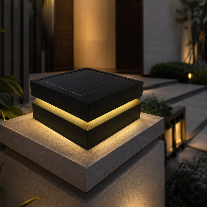 Modern Outdoor Solar Lights Wall Mounted Stainless Steel Waterproof LED 3000K Warm Light