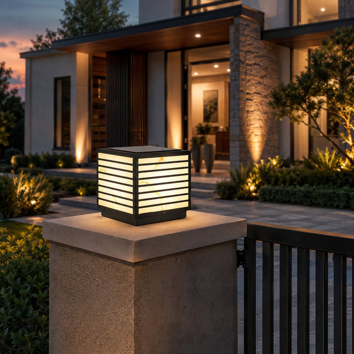 Modern Solar Garden Lights Waterproof Ground Mounted Stainless Steel Marble Shade LED 3000K