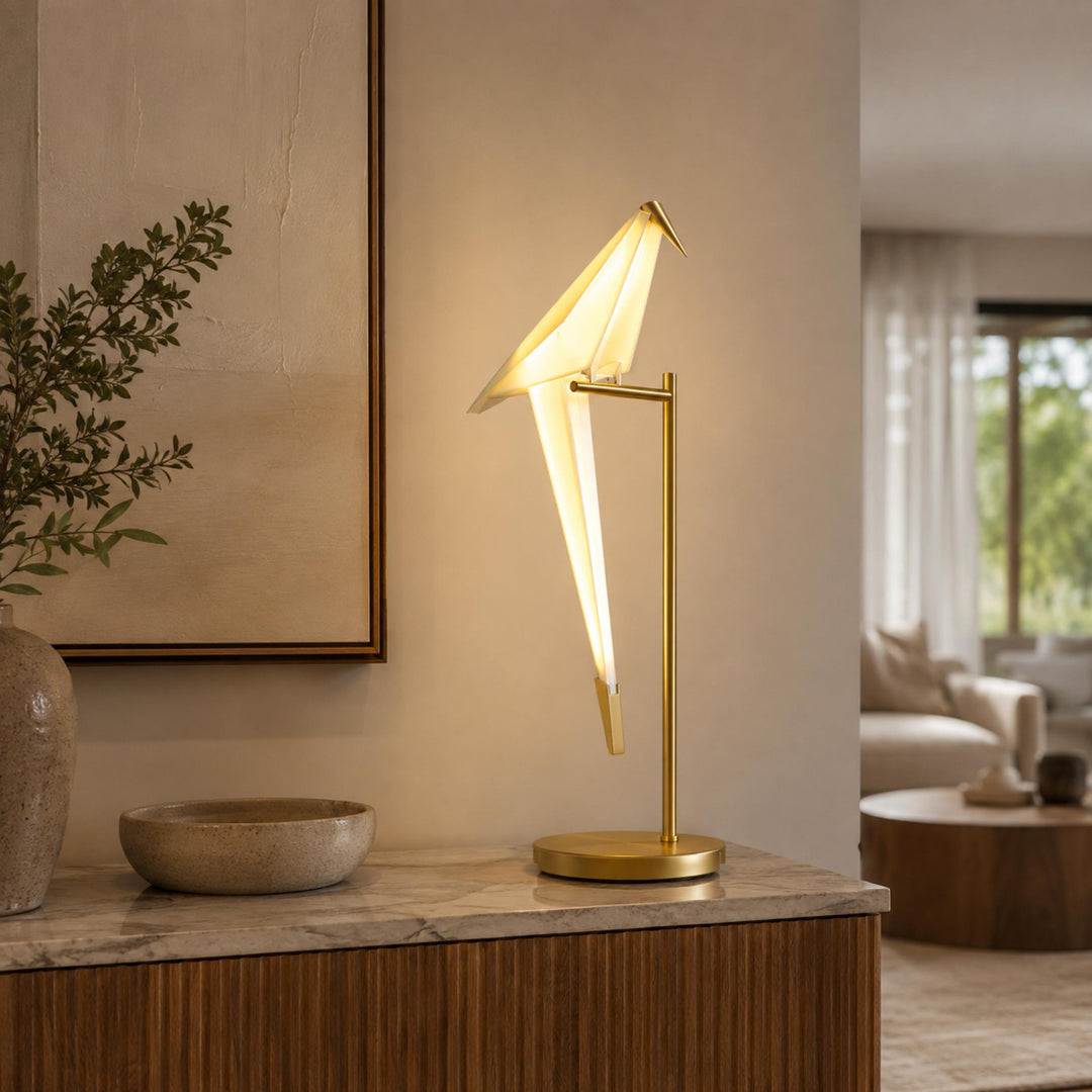 Modern Table Lamp Adjustable Metal Base LED Light for Bedroom and Desk Use