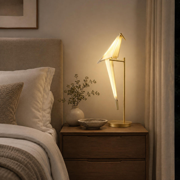 Modern Table Lamp Adjustable Metal Base LED Light for Bedroom and Desk Use