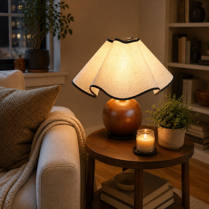 Modern Table Lamp with Adjustable Shade Metal Base for Bedroom or Desk Lighting