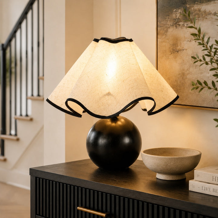 Modern Table Lamp with Adjustable Shade Metal Base for Bedroom or Desk Lighting