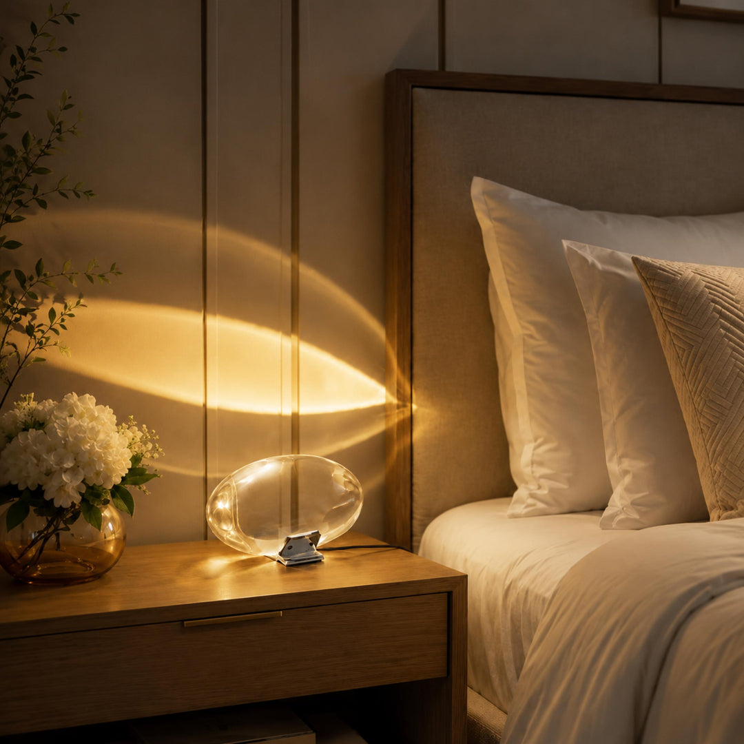 Modern Table Lamp with Adjustable Shade Metal Base LED Light Feature for Bedroom or Desk
