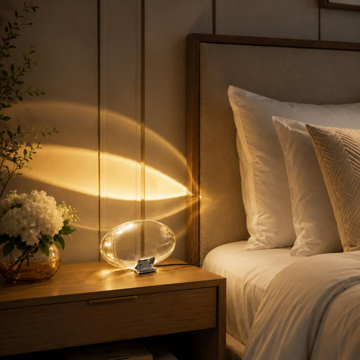 Modern Table Lamp with Adjustable Shade Metal Base LED Light Feature for Bedroom or Desk