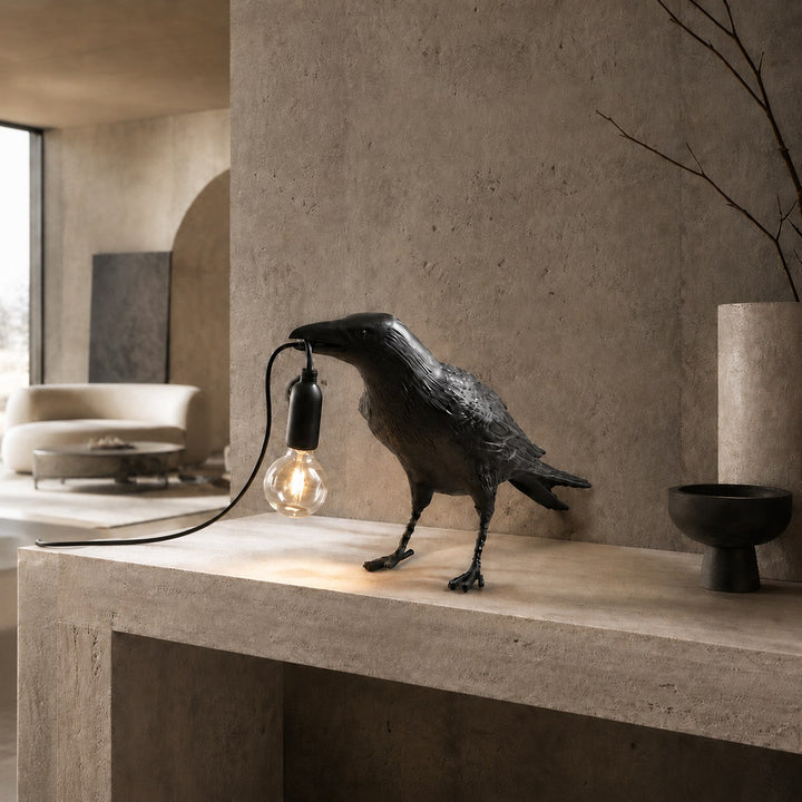 Modern Table Lamp with Adjustable Brightness Resin Shade for Bedroom and Desk Use