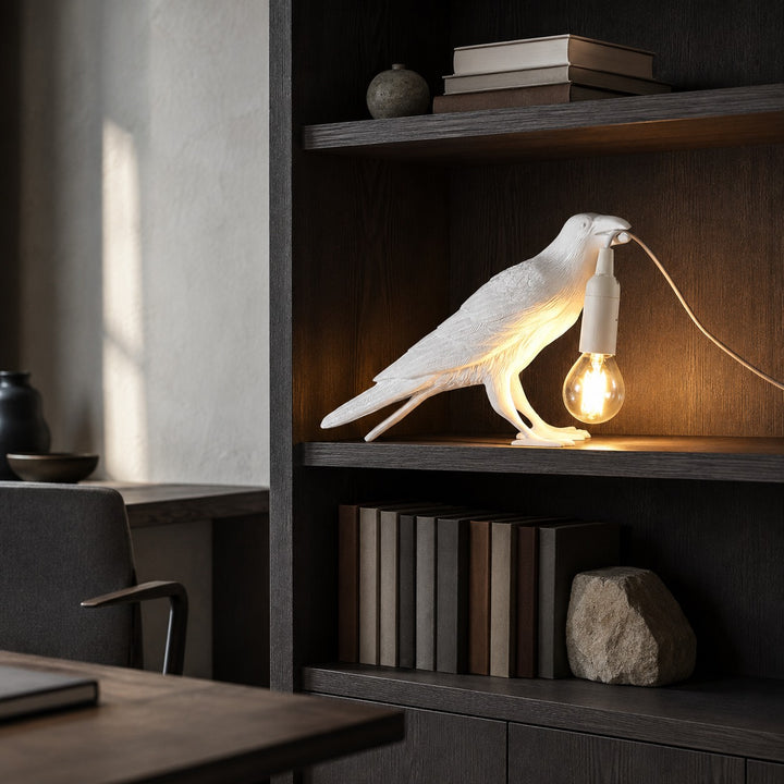 Modern Table Lamp with Adjustable Brightness Resin Shade for Bedroom and Desk Use