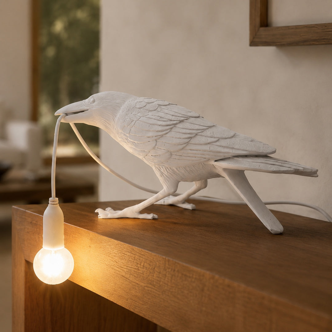Modern Table Lamp with Adjustable Brightness Resin Shade for Bedroom and Desk Use