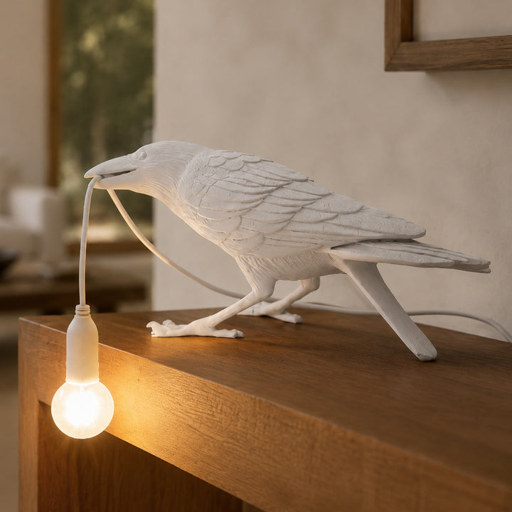 Modern Table Lamp with Adjustable Brightness Resin Shade for Bedroom and Desk Use