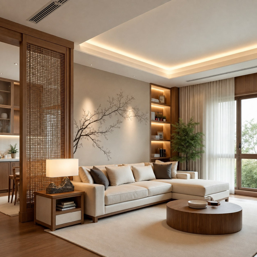 Modern Table Lamp with Bronze Finish Resin Base and White Fabric Shade LED Compatible