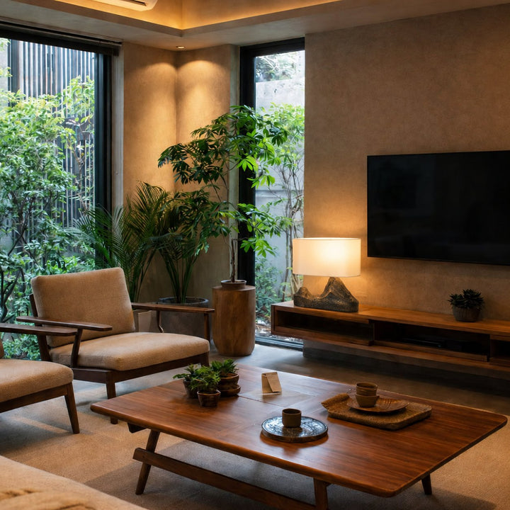 Modern Table Lamp with Bronze Finish Resin Base and White Fabric Shade LED Compatible