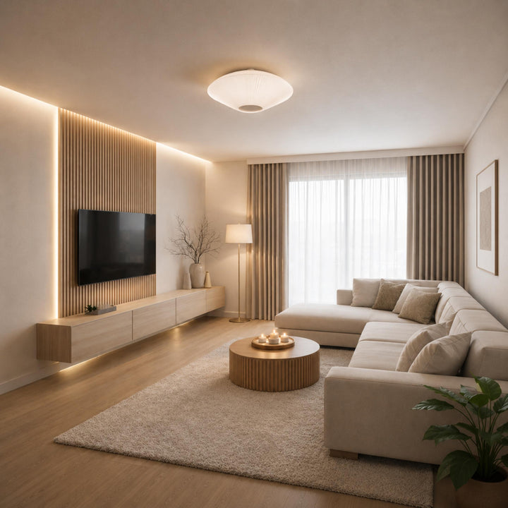 Modern Flush Mount Ceiling Light Metal LED Fixture with Adjustable Brightness for Home Decor