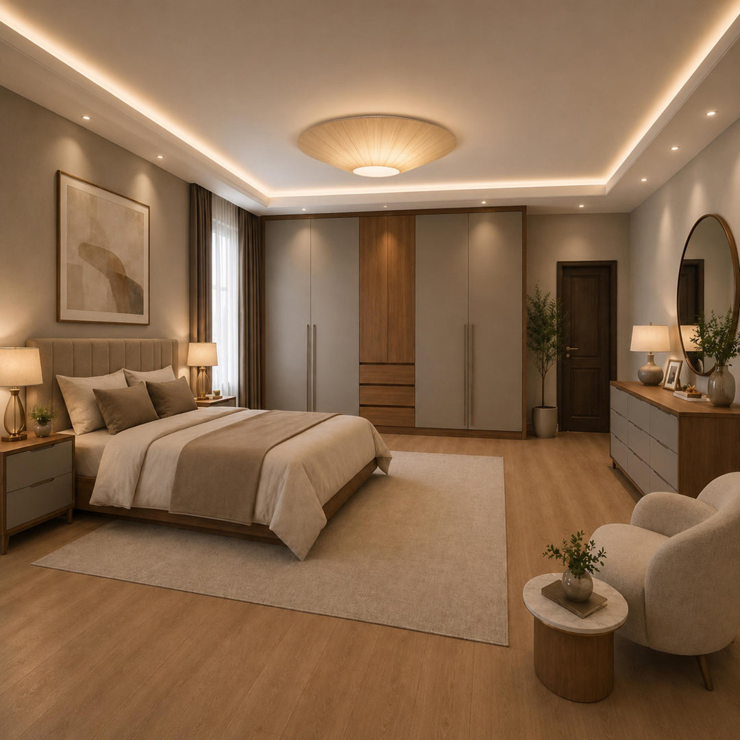 Modern Flush Mount Ceiling Light Metal LED Fixture with Adjustable Brightness for Home Decor