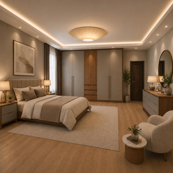 Modern Flush Mount Ceiling Light Metal LED Fixture with Adjustable Brightness for Home Decor