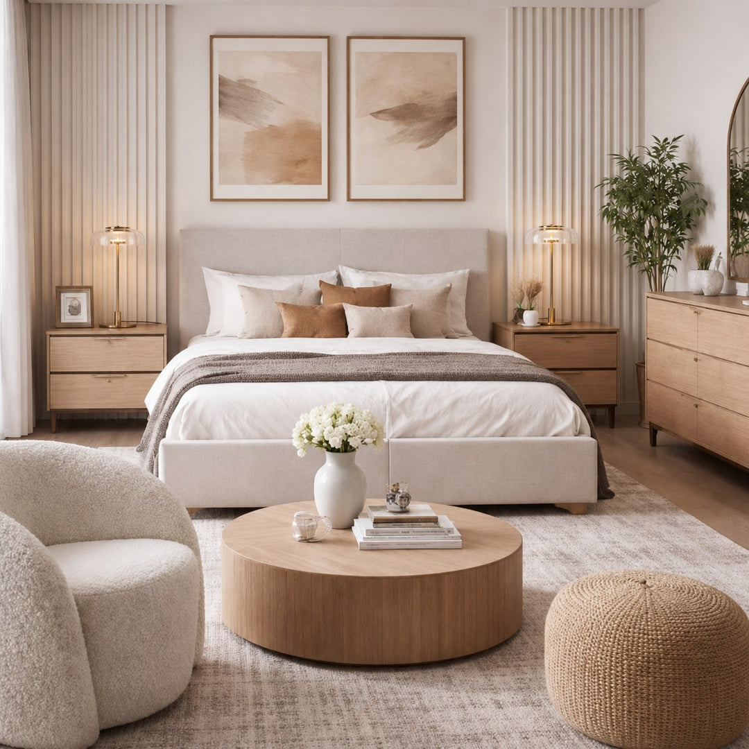 Modern Table Lamp with Adjustable Shade and Warm Brass Base for LED Lighting