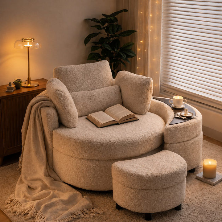 Modern Table Lamp with Adjustable Shade and Warm Brass Base for LED Lighting