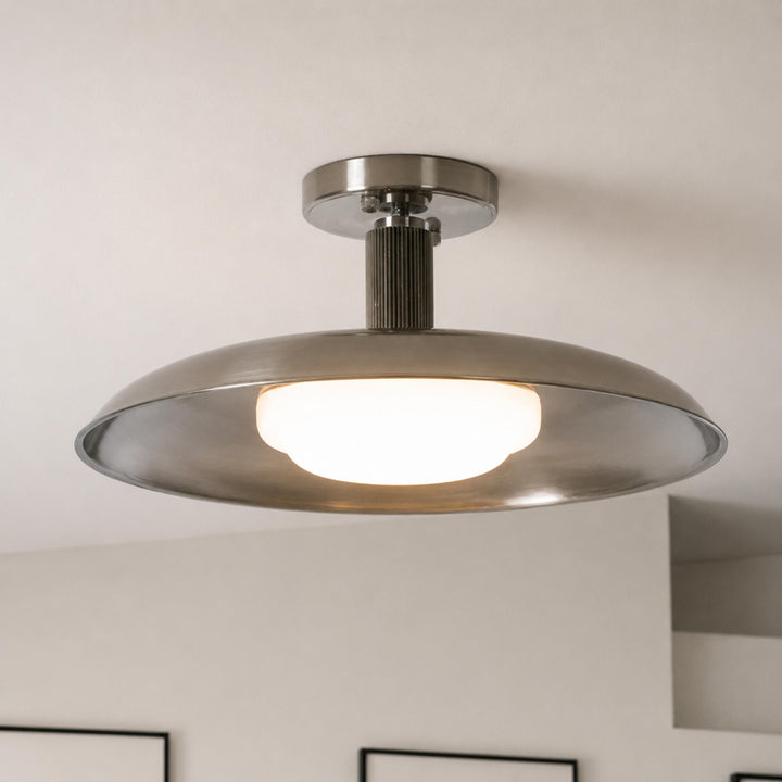 Modern Flush Mount Ceiling Light Fixture Metal Adjustable LED 12 Inch Diameter