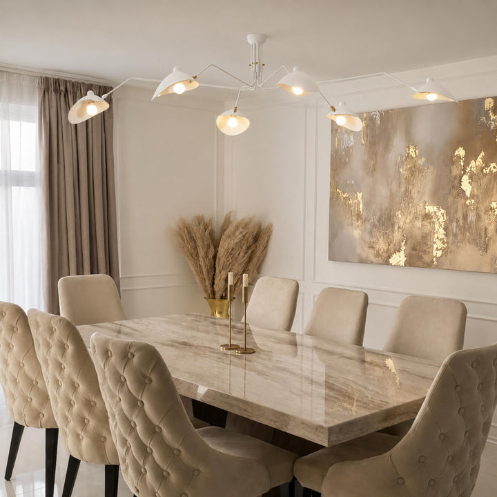 Modern Flush Mount Ceiling Light Adjustable Aluminum and Brass Fixture with LED Technology