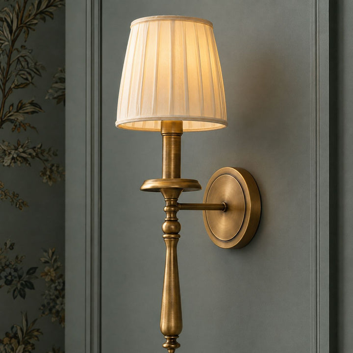 Modern Wall Lamp Adjustable Antique Brass Fabric Shade LED Wall Lights