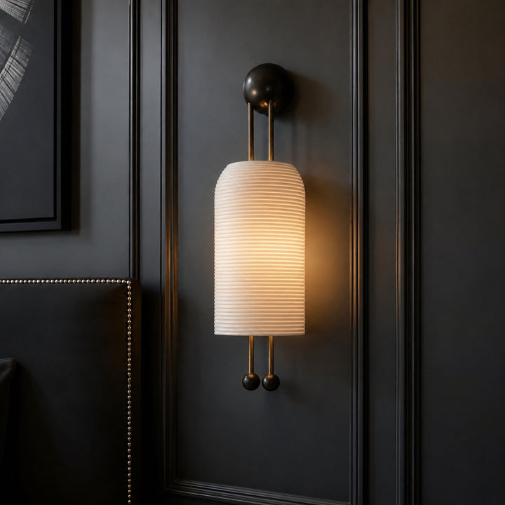Modern Wall Sconce Lighting Adjustable Metal and Glass Fixture with White Shade for Indoor Use
