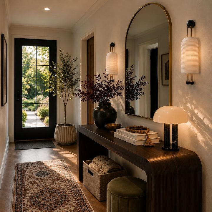 Modern Wall Sconce Lighting Adjustable Metal and Glass Fixture with White Shade for Indoor Use