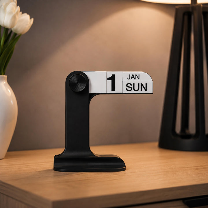 Minimalist Desk Calendar Compact Size Wooden Block Design for Home Office Organization