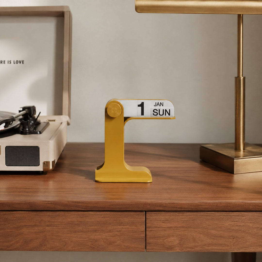 Minimalist Desk Calendar Compact Size Wooden Block Design for Home Office Organization