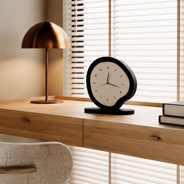 Modern Abstract Table Clock Silent Quartz Movement MDF Acrylic Design for Desk or Table