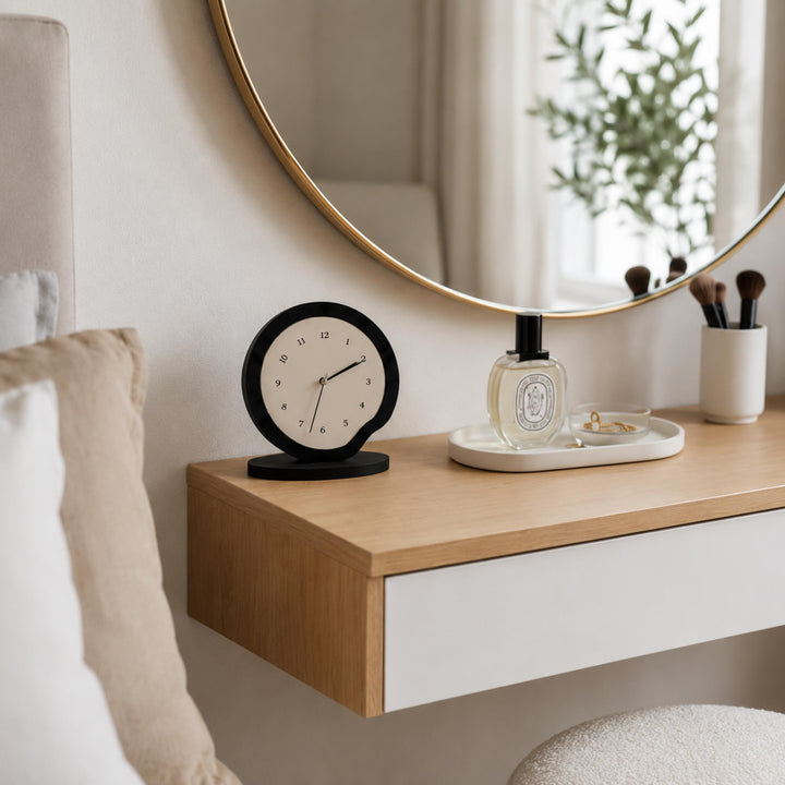 Modern Abstract Table Clock Silent Quartz Movement MDF Acrylic Design for Desk or Table