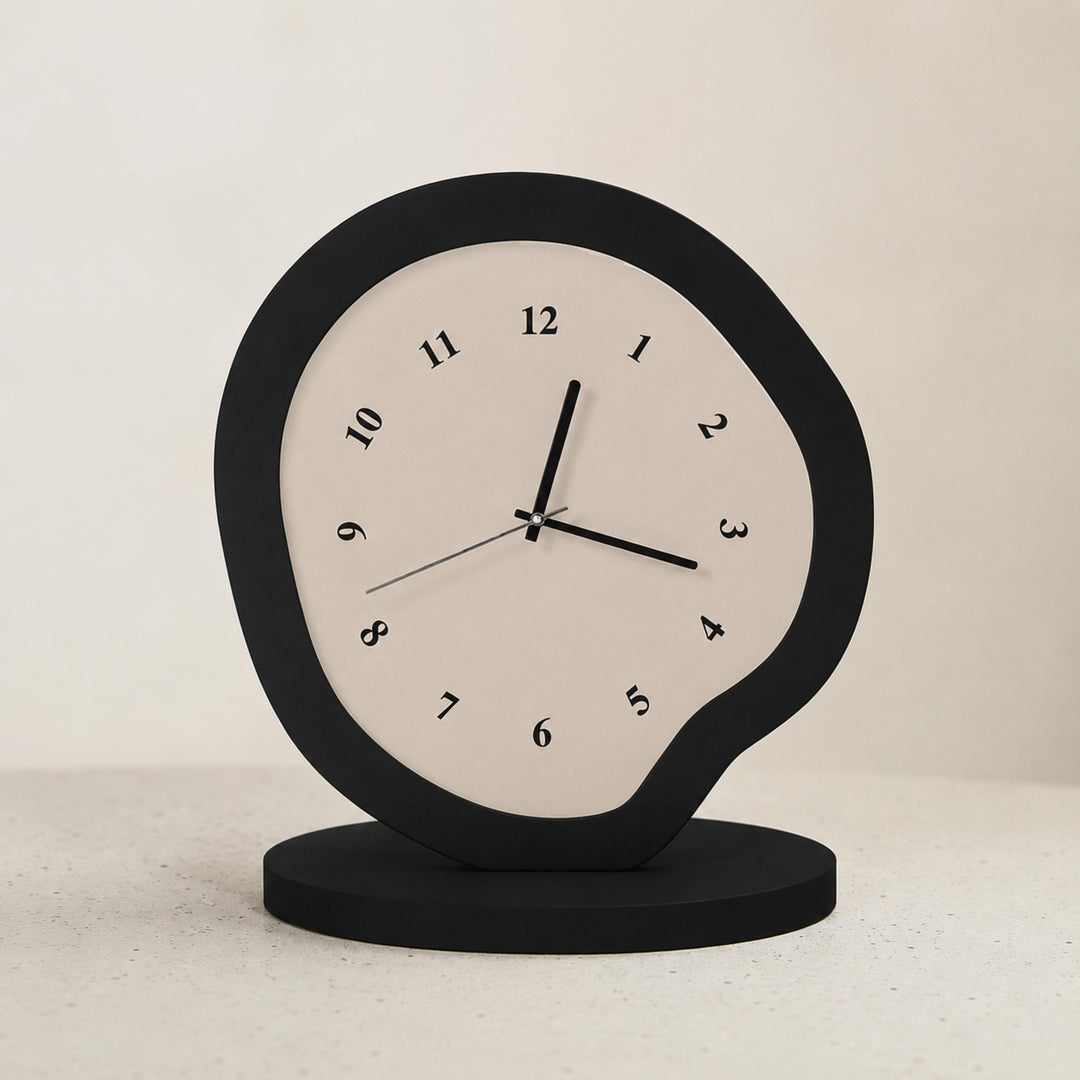Modern Abstract Table Clock Silent Quartz Movement MDF Acrylic Design for Desk or Table
