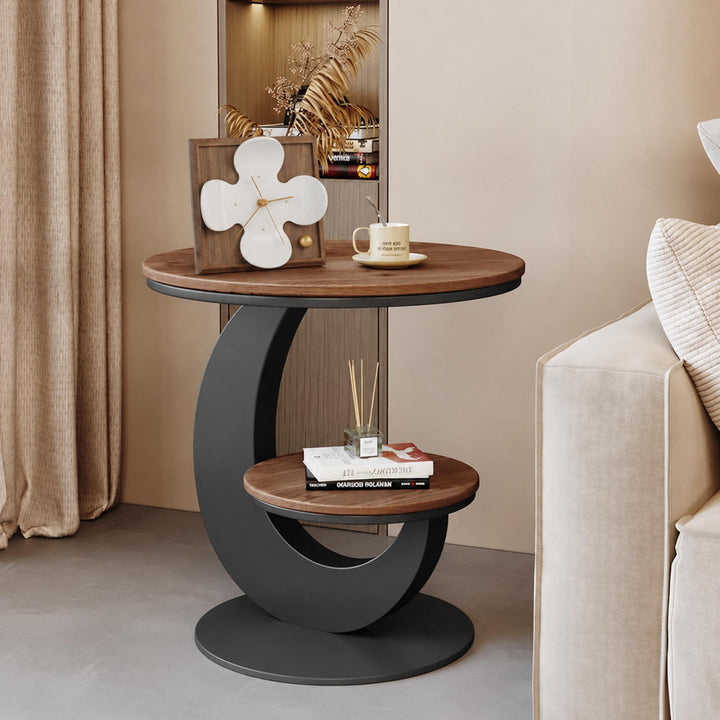 Nordic Style Table Clock with Black Walnut Wood Frame Silent Quartz Movement for Desk or Table
