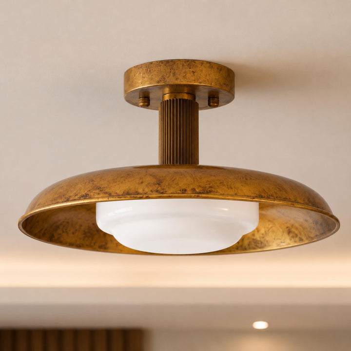 Modern Flush Mount Ceiling Light Fixture Metal Adjustable LED 12 Inch Diameter
