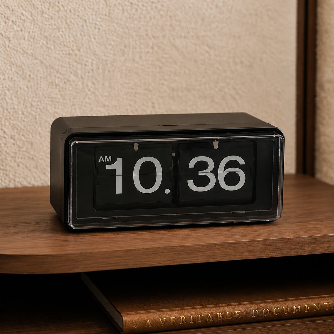 Modern Retro Flip Clock Digital Display with Mechanical Page Turning Durable ABS Plastic