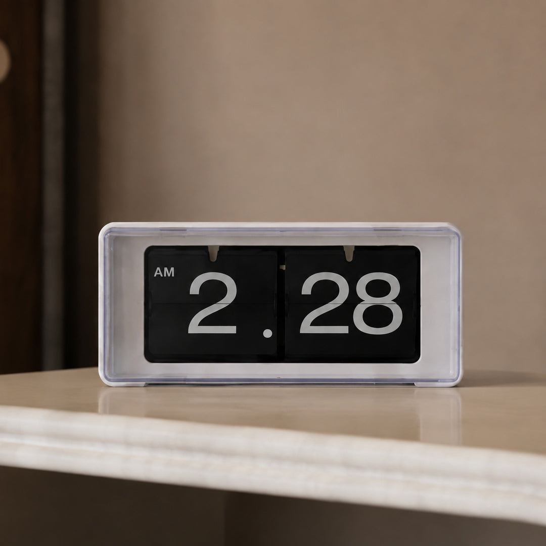 Modern Retro Flip Clock Digital Display with Mechanical Page Turning Durable ABS Plastic