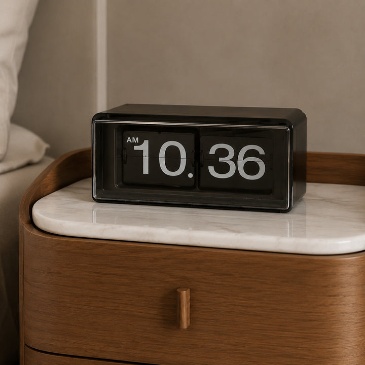 Modern Retro Flip Clock Digital Display with Mechanical Page Turning Durable ABS Plastic