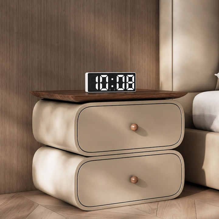 Modern Digital Alarm Clock with Curved Mirror Screen LED Display Adjustable Temperature Feature