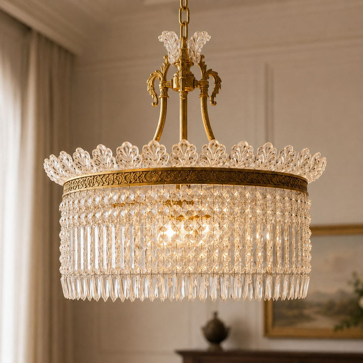 Modern Chandelier Hanging Light Metal Frame with Glass Shade LED Compatible 3 Lights 24 Inch