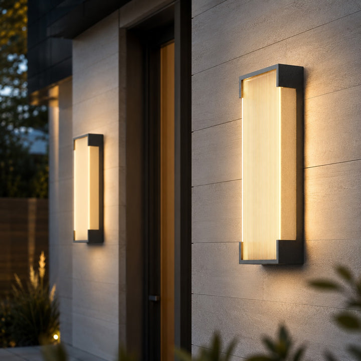 Modern Outdoor Wall Light Flush Mount Stainless Steel Integrated LED IP65 Waterproof Exterior Wall Lantern