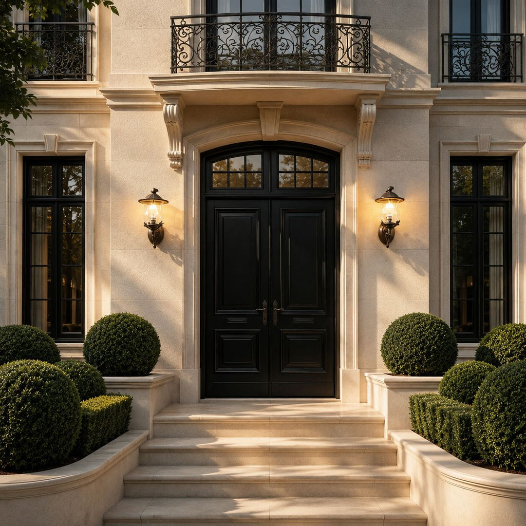 Modern Outdoor Wall Sconce with Carved Glass Shade Aluminum LED Warm White Lighting