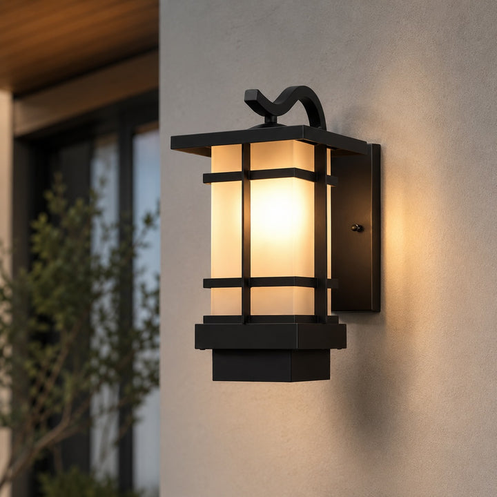 Modern Outdoor Wall Lantern Adjustable Wall Mounted Aluminum Frosted Glass LED IP65 Waterproof